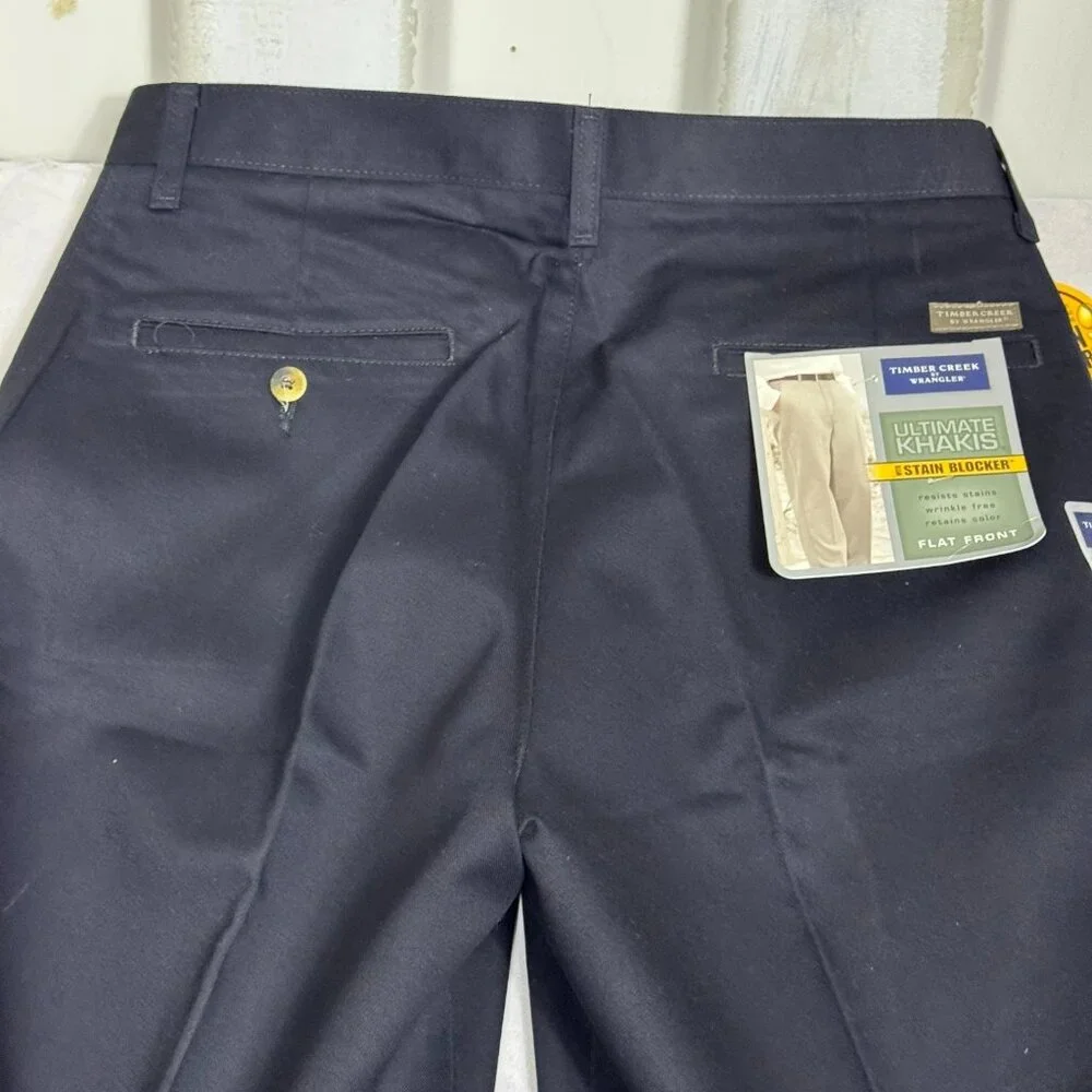 Timber Creek By Wrangler Ultimate Khakis Pant Mens Black Stain Blocker 32X30 NWT